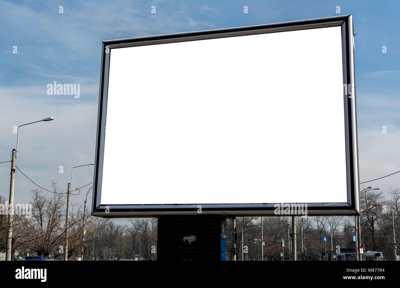 Billboard with white space for streets advertising Blank advertising billboard Stock Photo