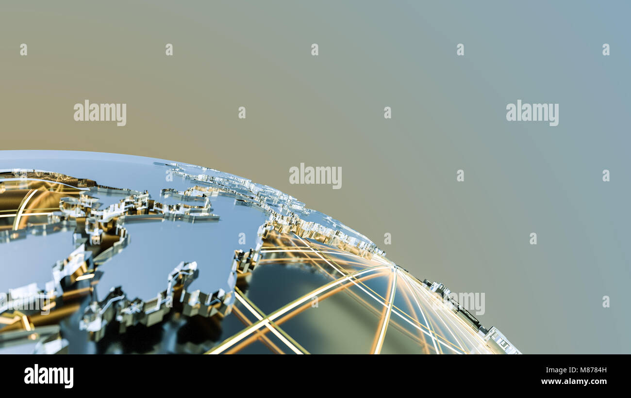 Globe made of glass and metal Stock Photo Alamy