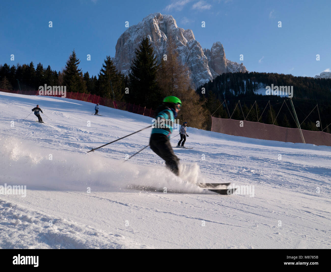 Young girl skiing in the Dolomites Stock Photo Alamy