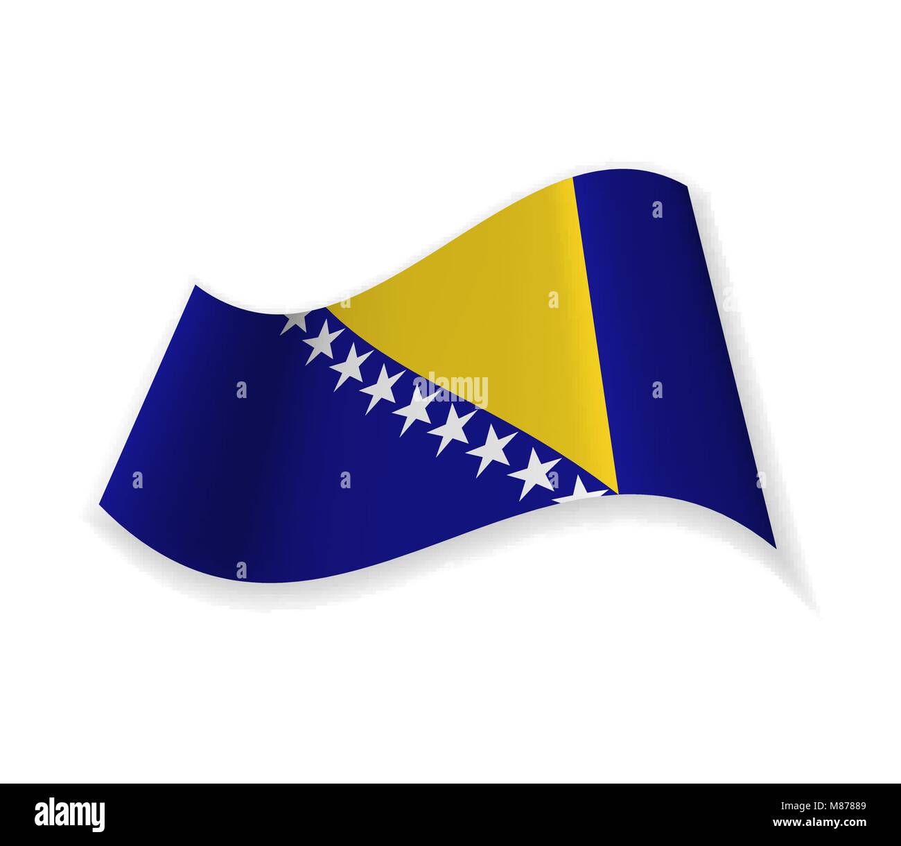 The flag of Bosnia and Herzegovina Stock Vector