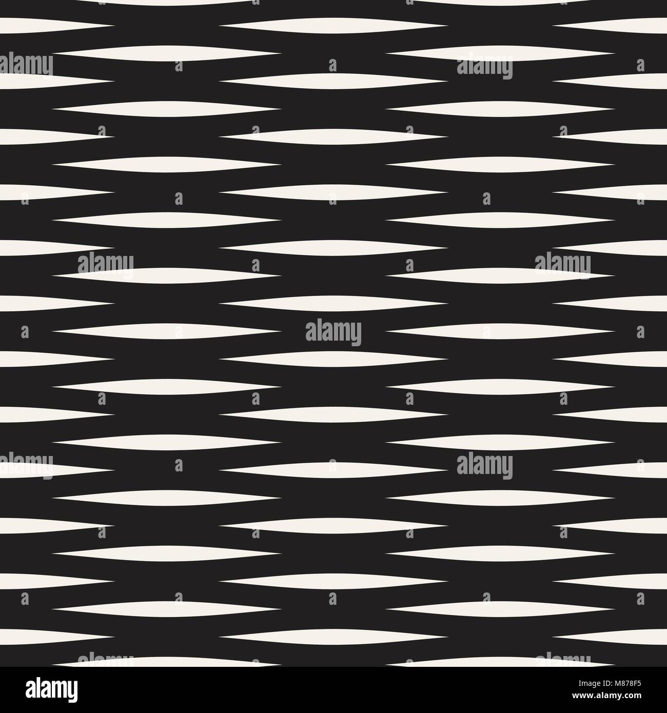 Vector Seamless Black and White Hand Drawn Wavy Lines Pattern Stock ...