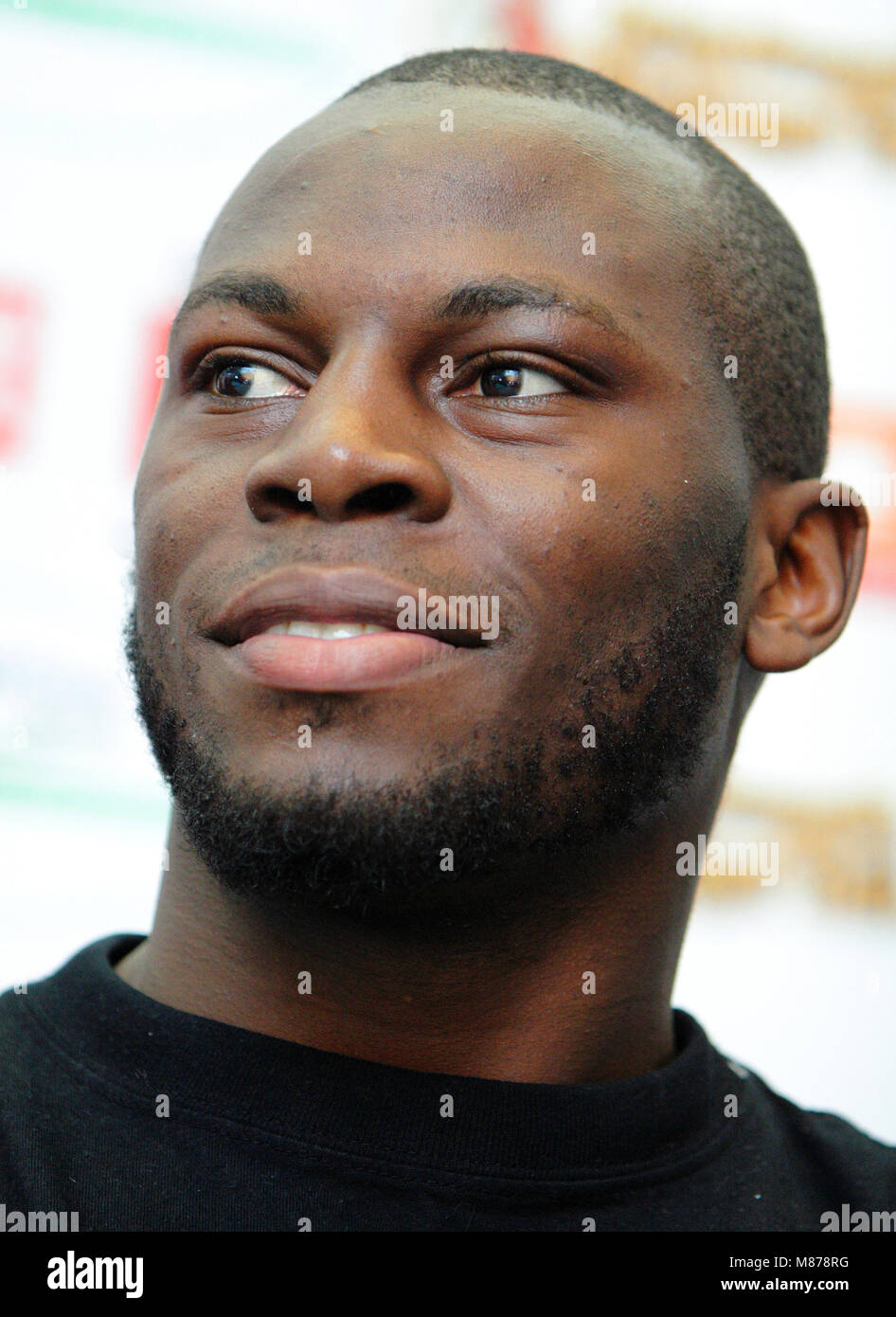 Warsaw, Masovia / Poland - 2006/11/21: Steven Ormain Cunningham aka USS, professional boxer in press briefing before IBF Cruiserweight Title fight vs. Stock Photo