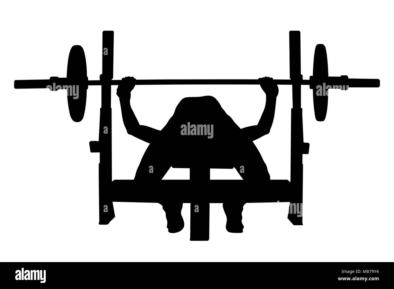 female athlete powerlifter bench press black silhouette Stock Photo Alamy