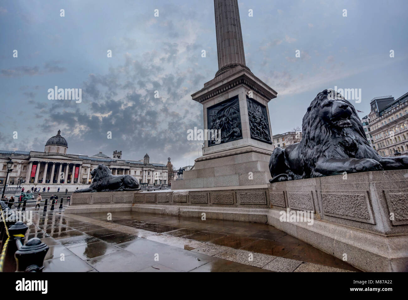 Lion Statue at Trafalgar Square in London, UK Stock Photo Alamy