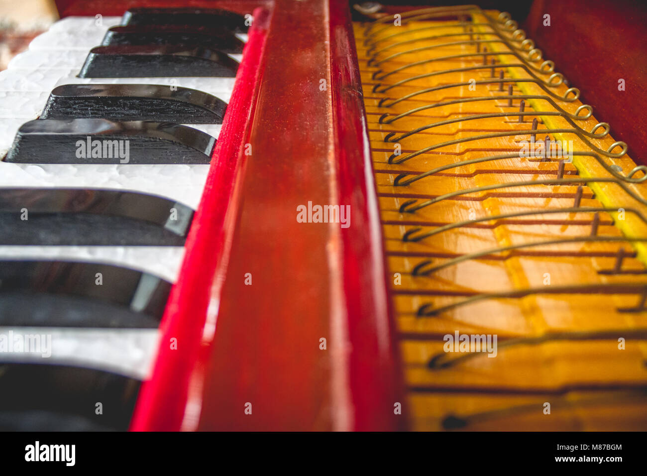 Harmonium Instrument Detail Keys Stock Photo