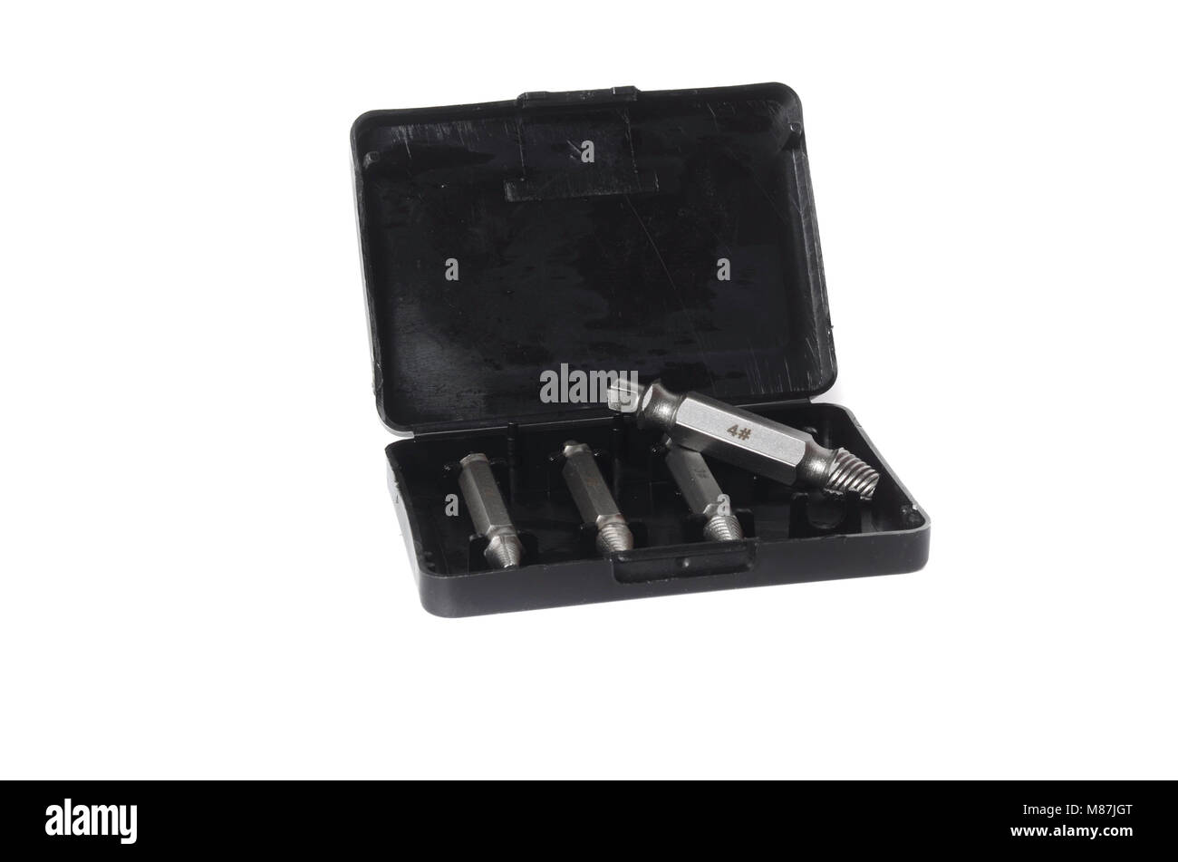 Screw Extractor Set in Black Plastic Box Stock Photo Alamy