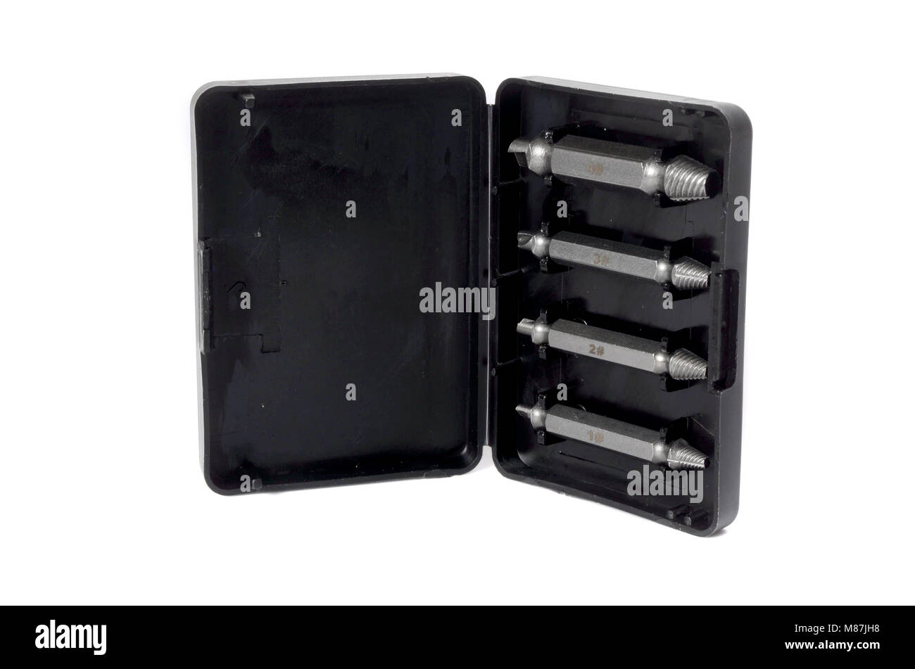 Screw Extractor Set in Black Plastic Box Stock Photo Alamy