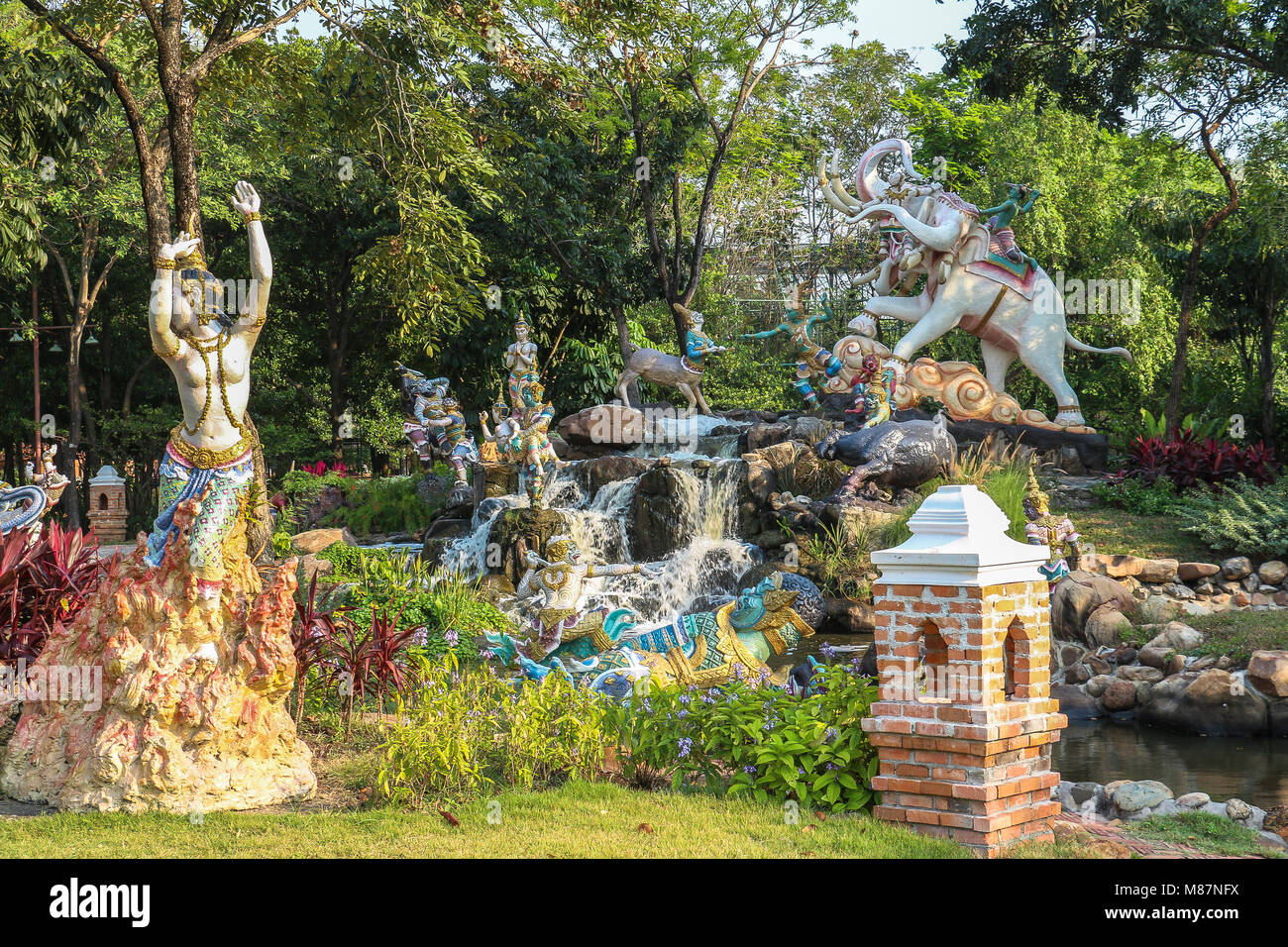 Thai sculptures in ancient city near Bangkok, Thailand Stock Photo Alamy