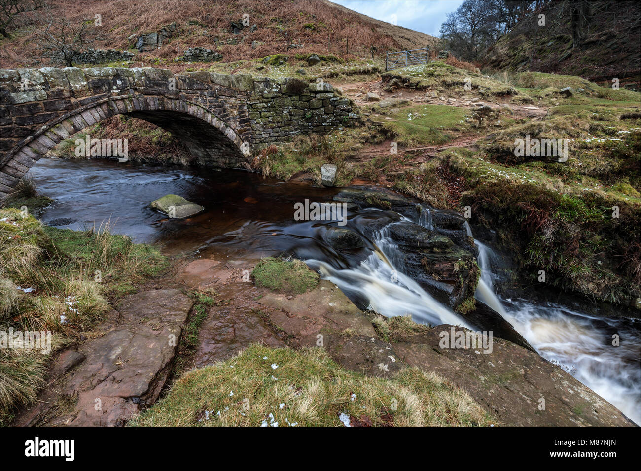 Three Shires Head, Peak District, England, UK. The point at which