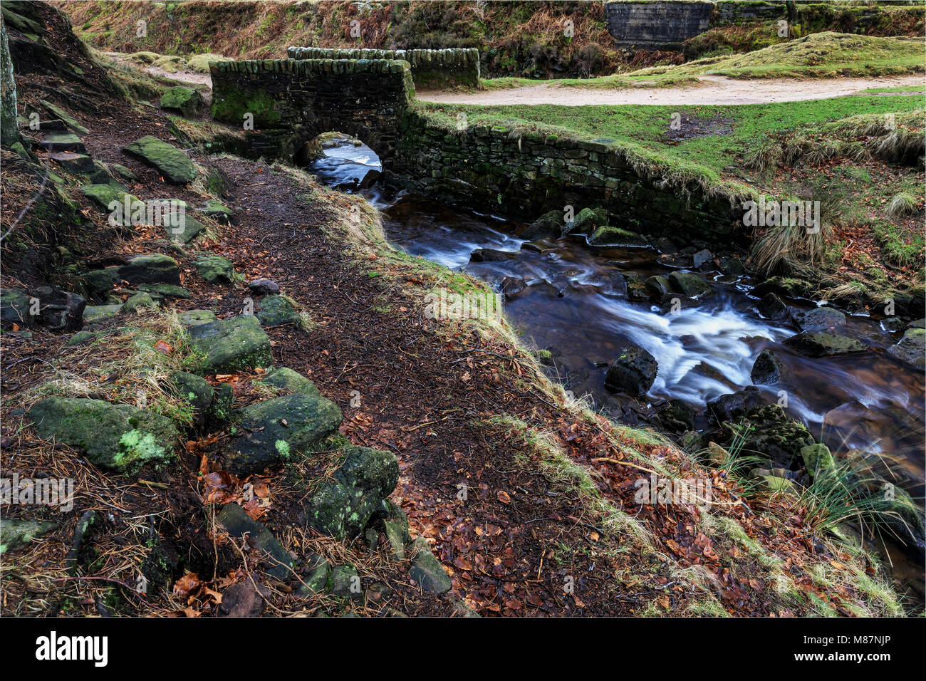 Three Shires Head, Peak District, England, UK. The point at which