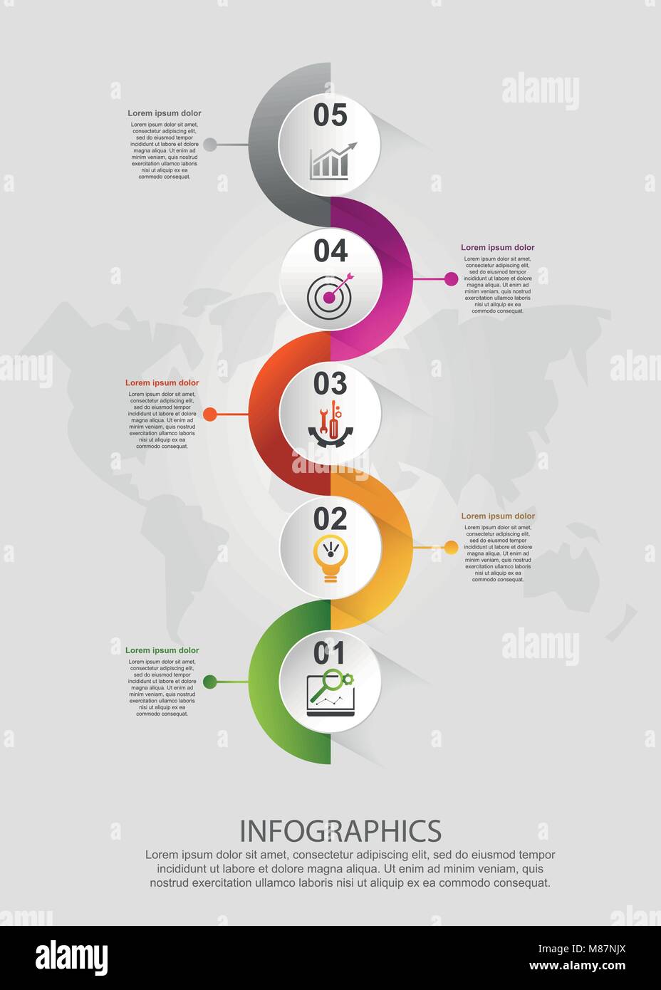 Modern vector illustration 3d. Template for infographic circles with ...
