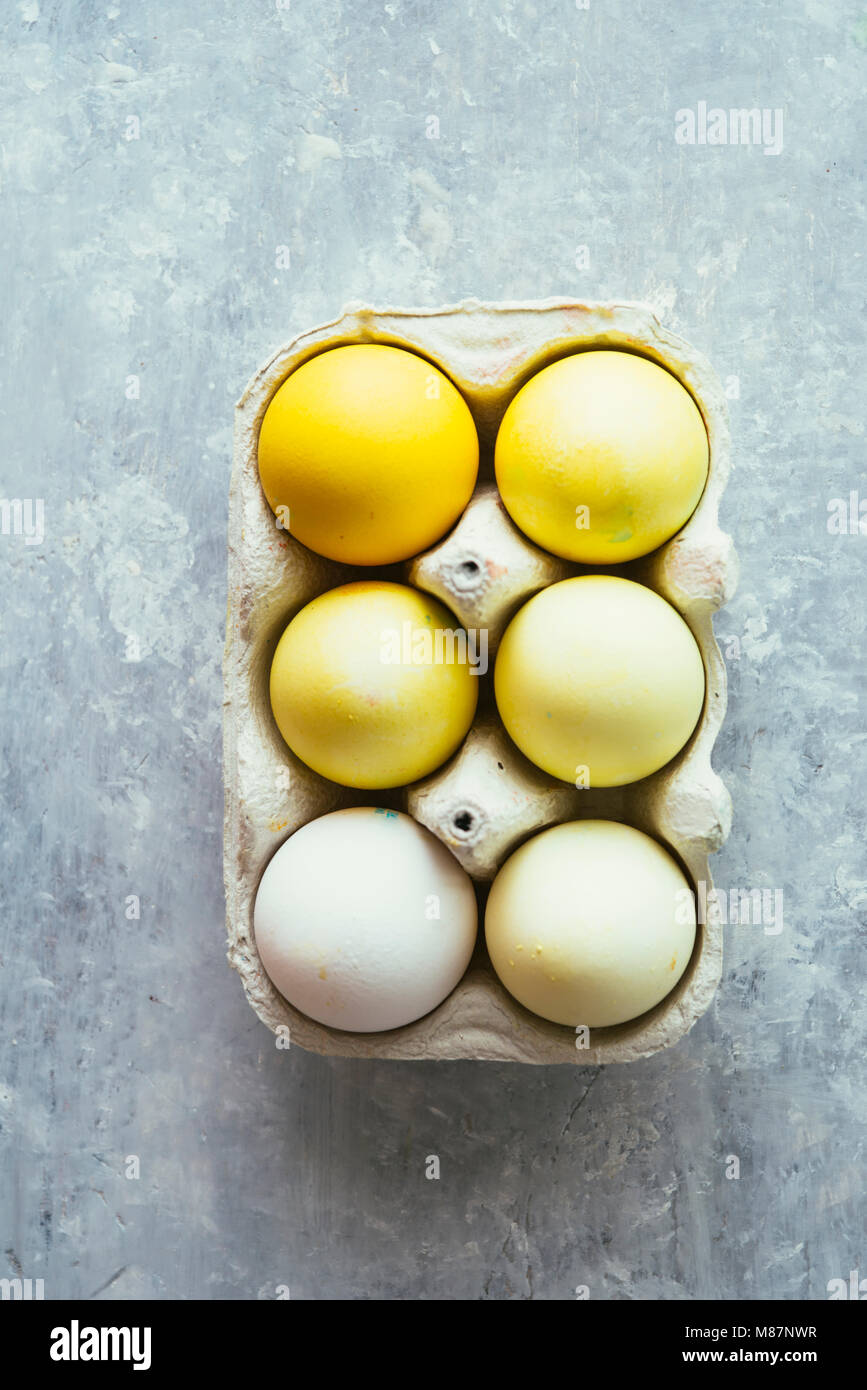 Yellow Colored Ombre Eggs For Easter Holidays Coloring