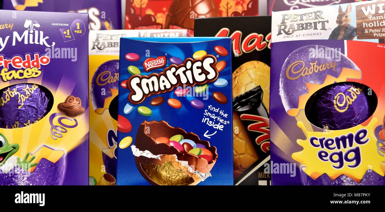 Assorted chocolate easter eggs Stock Photo Alamy