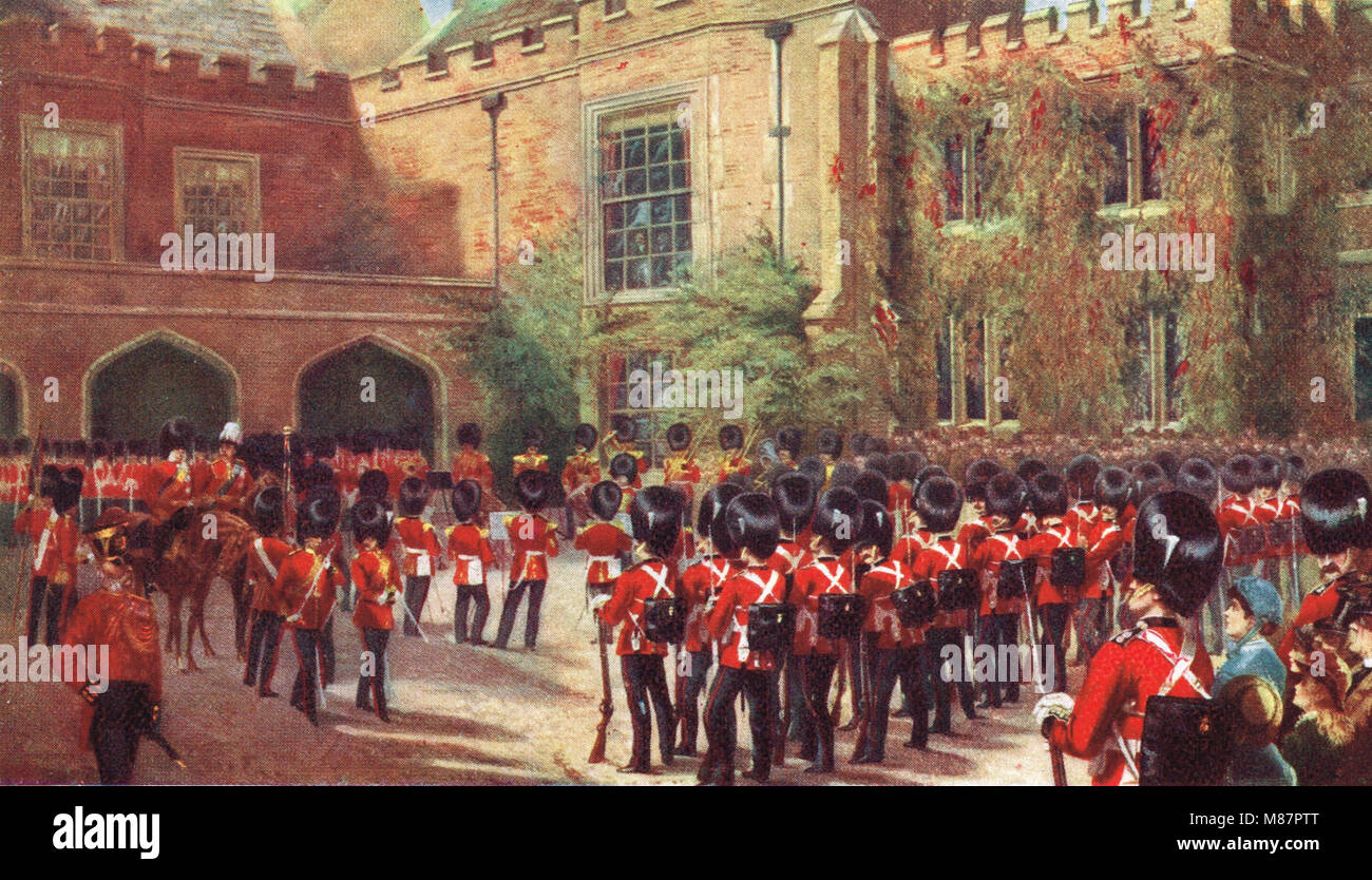 Changing guard, St James' Palace, London, England, circa 1905 Stock Photo