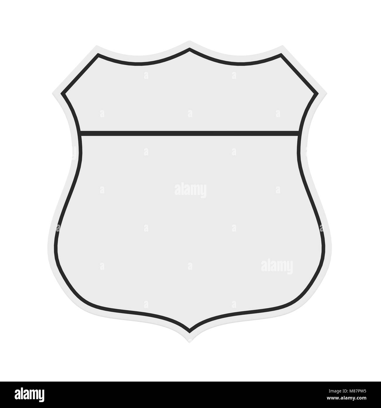Blank Highway Route Shield Isolated Stock Photo