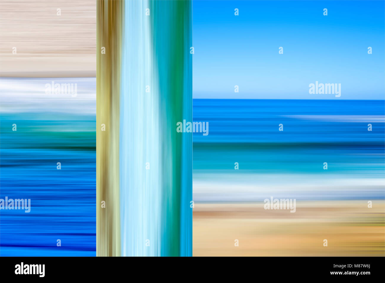 Photo Collage. Impressionistic photographs of coastal and beach scenes. Stock Photo