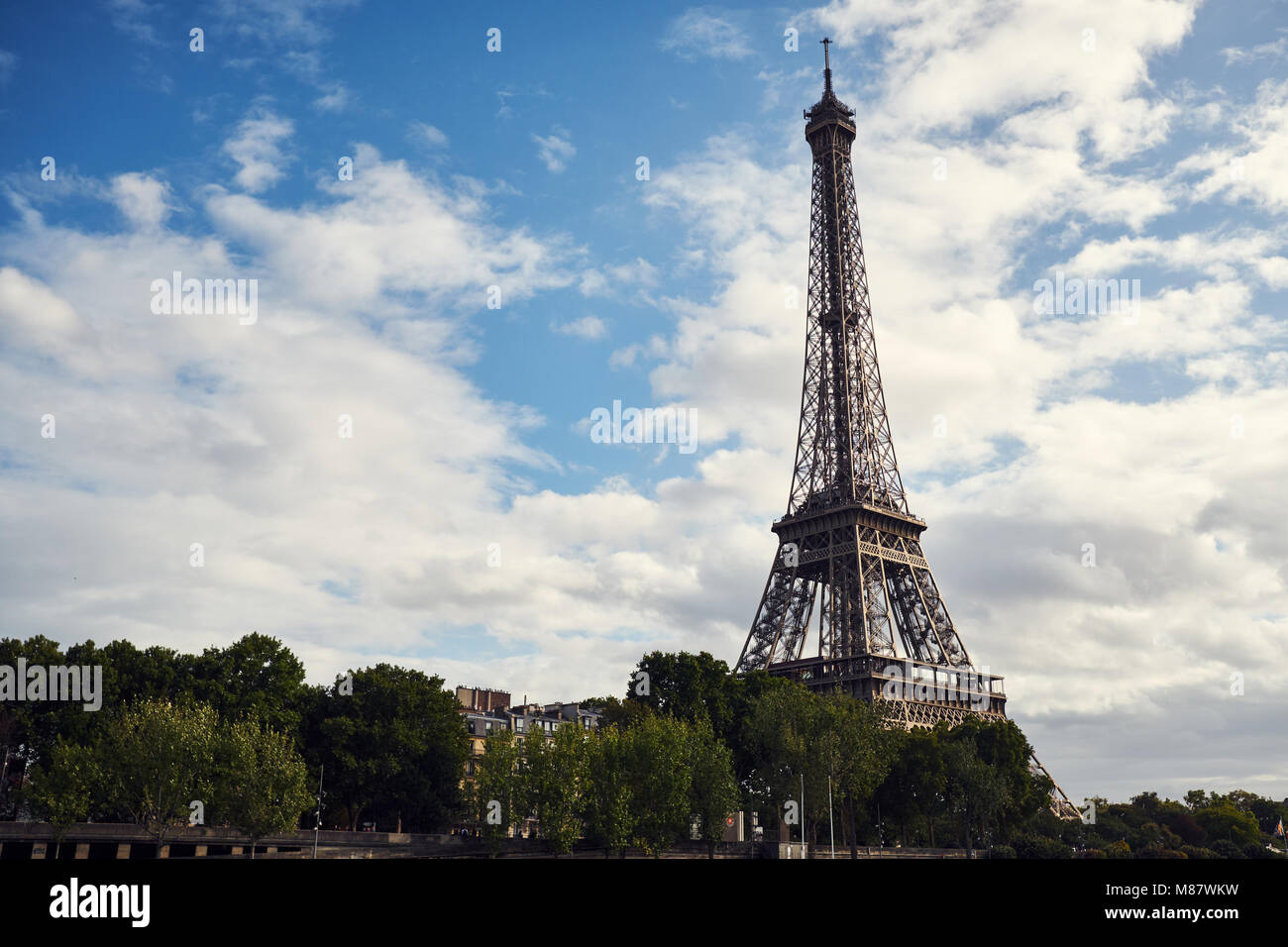 Beautiful Day near the Eiffel Tower, in Paris, France. Stock Photo