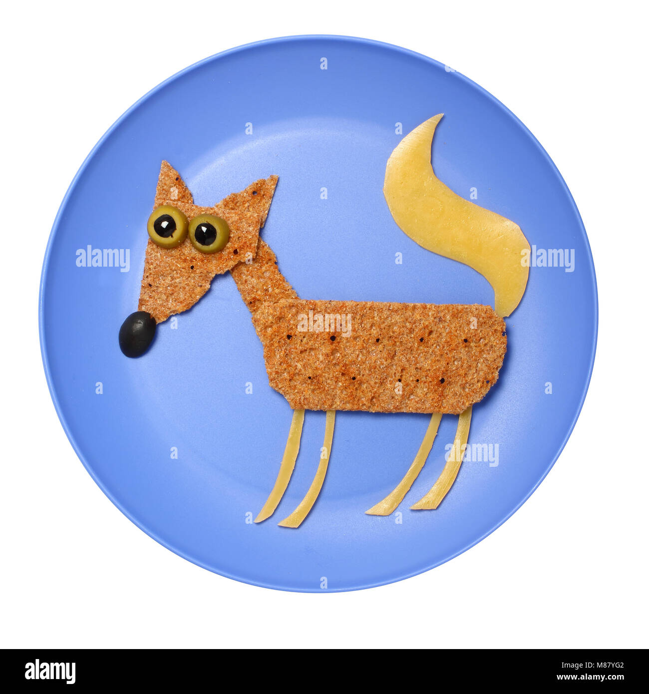 Creative idea to make a fox as a sandwich Stock Photo