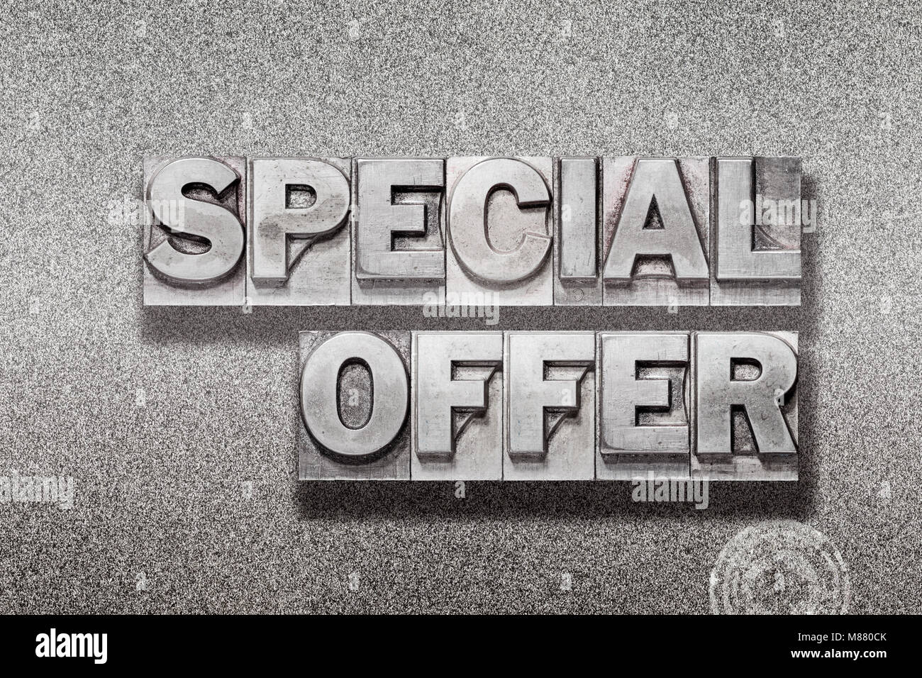 With The Offer Phrease special offer phrase made from vintage letterpress on metallic textured ...