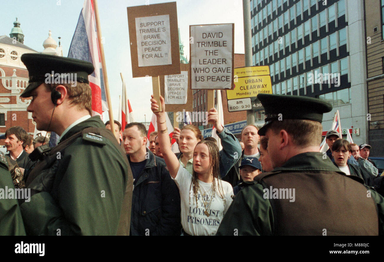 20th Anniversary of Good Friday/Belfast Agreement is on the 10/4/2018. However Good Friday falls on the 30th of March this year. Stock Photo