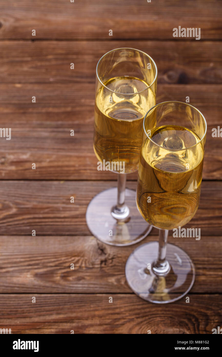 Romantic evening with wine glasses Stock Photo Alamy
