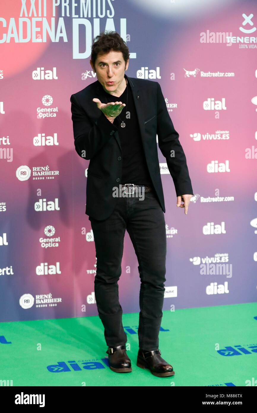 Tenerife, Spain. 15th March, 2018. Manel Fuentes during the Cadena Dial  Awards 2018 celebrated on Tenerife,