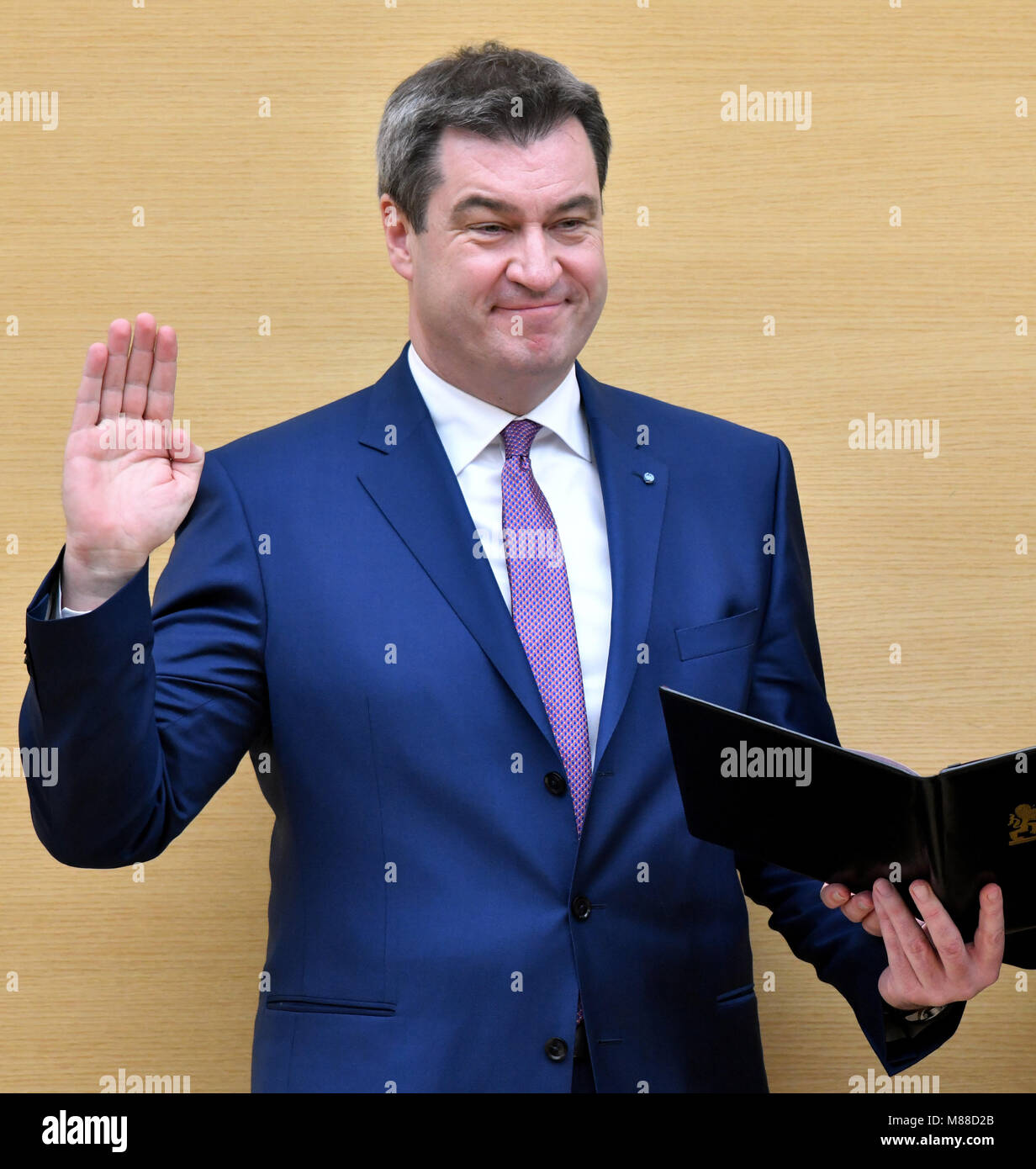 16 March 2018, Germany, Munich: Markus Soeder is sworn in as Bavarian ...