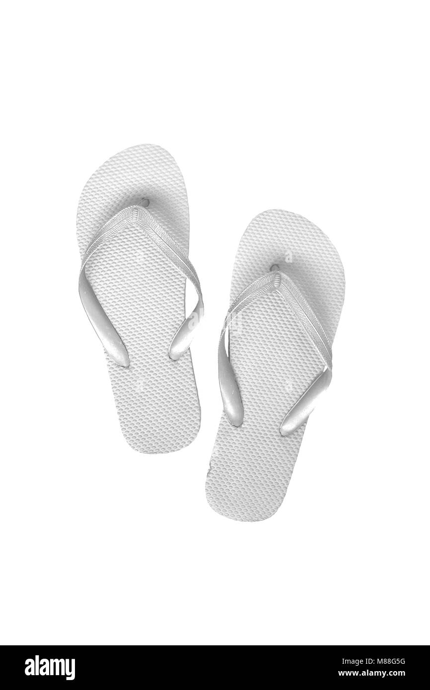 rubber flip flops, isolated on white background. Stock Photo
