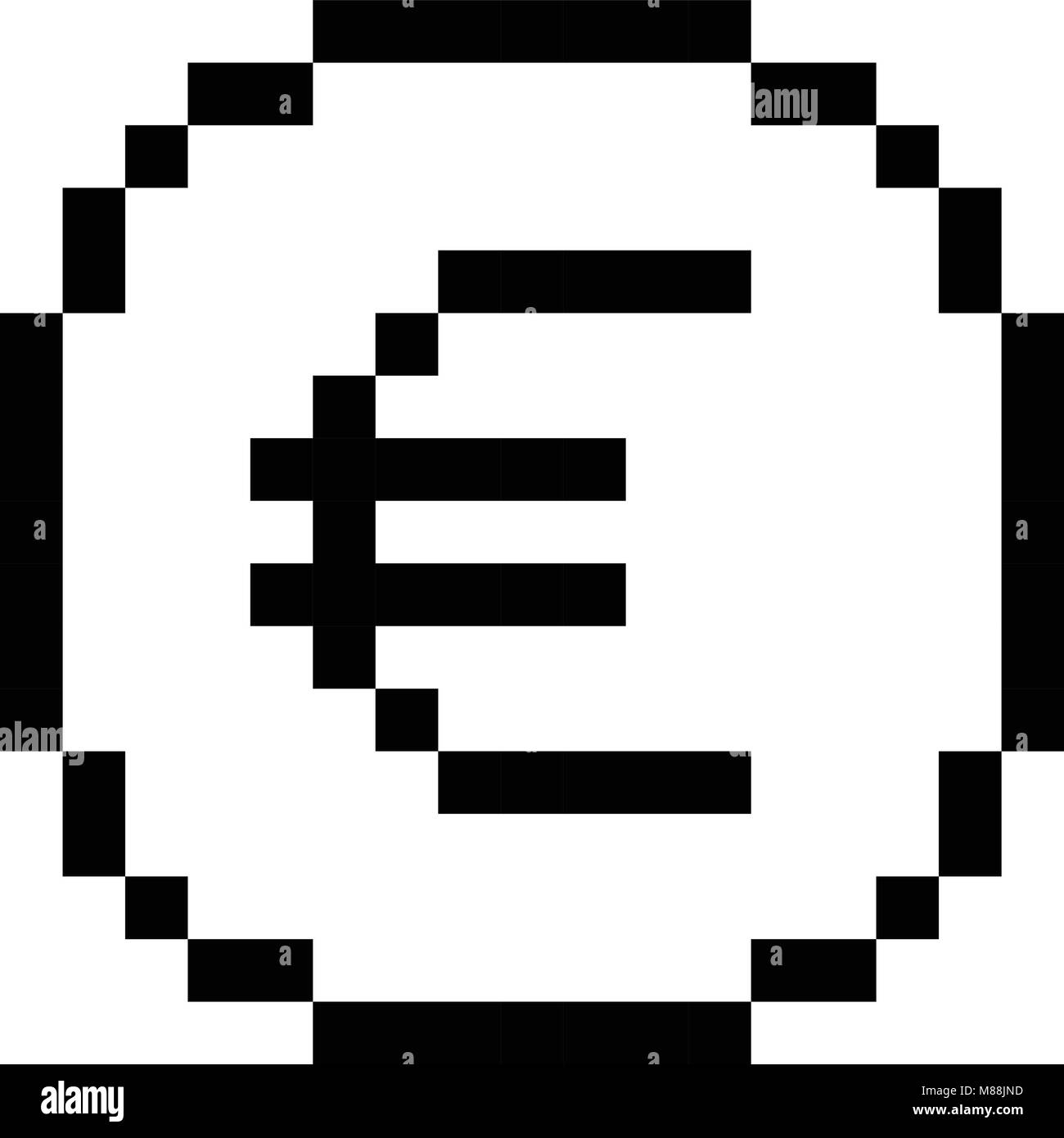 vector 8 bit pixel art euro icon black and white concept of euro stock vector image art alamy https www alamy com stock photo vector 8 bit pixel art euro icon black and white concept of euro currency 177211257 html