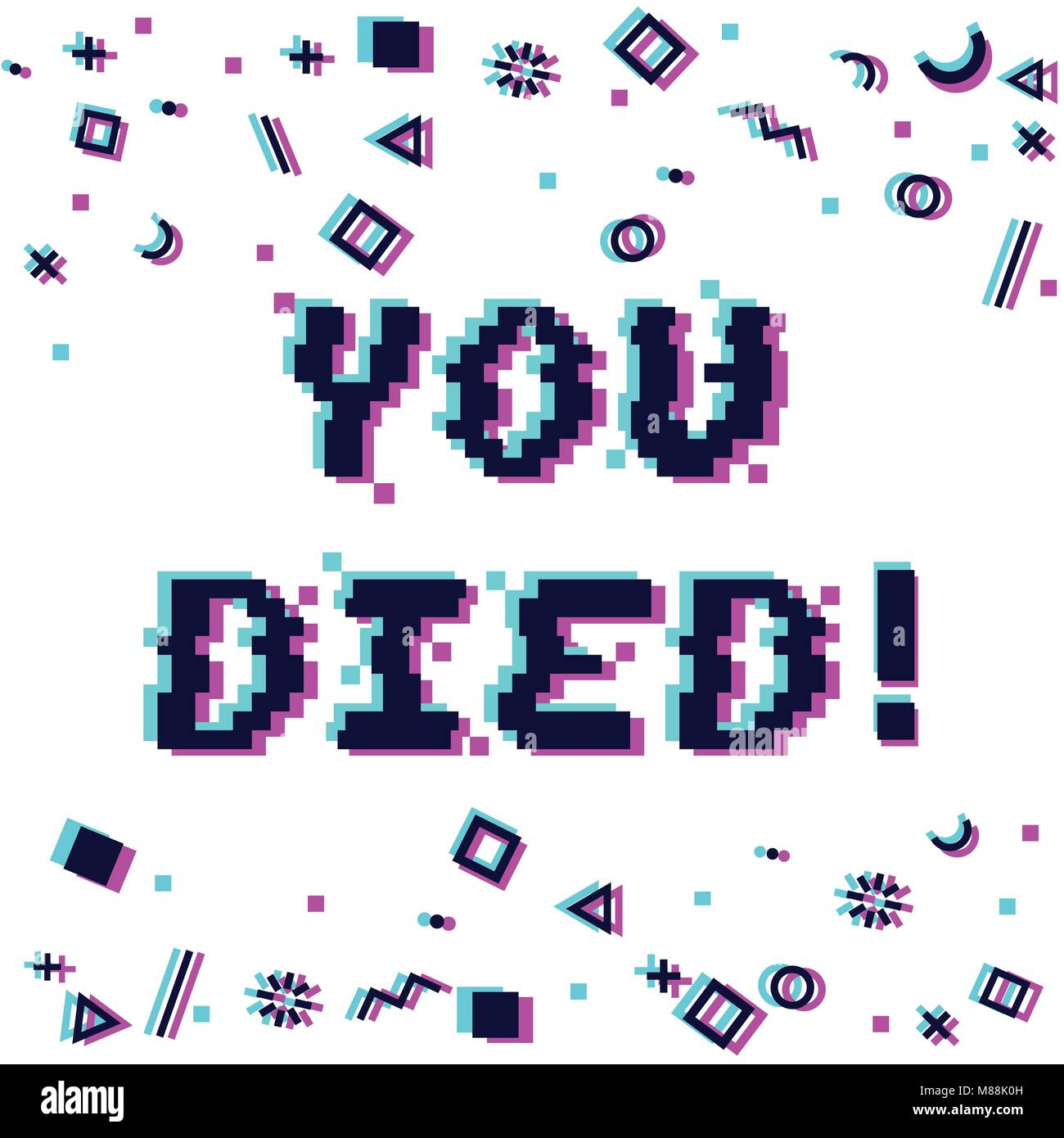 Vector you died pixel glitch Stock Vector Image & Art Alamy
