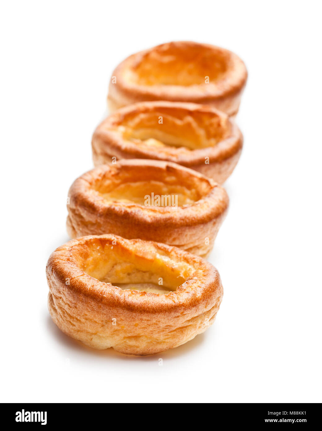 Yorkshire  puddings isolated on white background Stock Photo