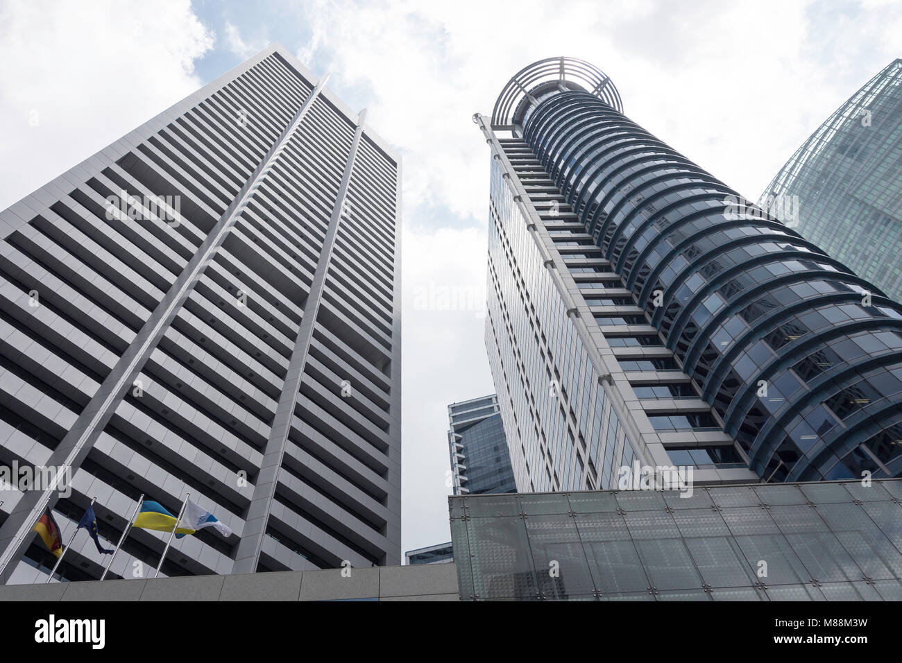 Skyscrapers in Raffles Place, Downtown Core, Central Area, Singapore Island (Pulau Ujong), Singapore Stock Photo