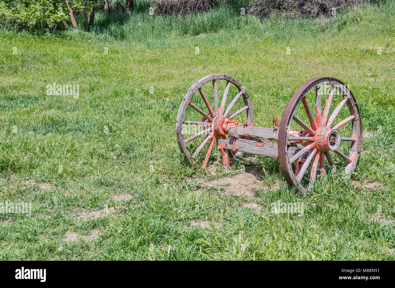 Wagon wheels orange paint hires stock photography and images Alamy