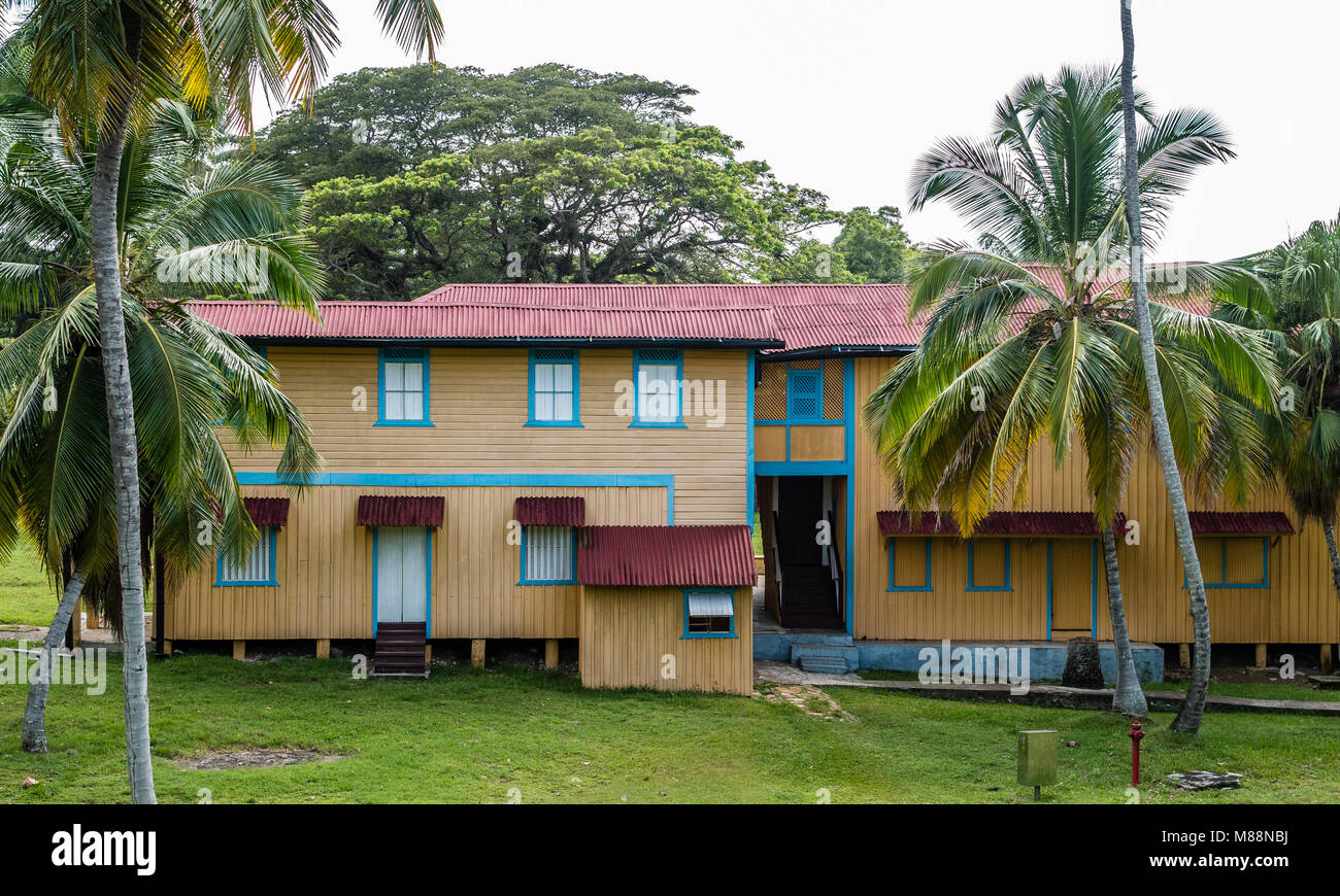 Biran, Cuba - September 1, 2017: One of the main houses on the plantation Fidel Castro grew up on. Stock Photo