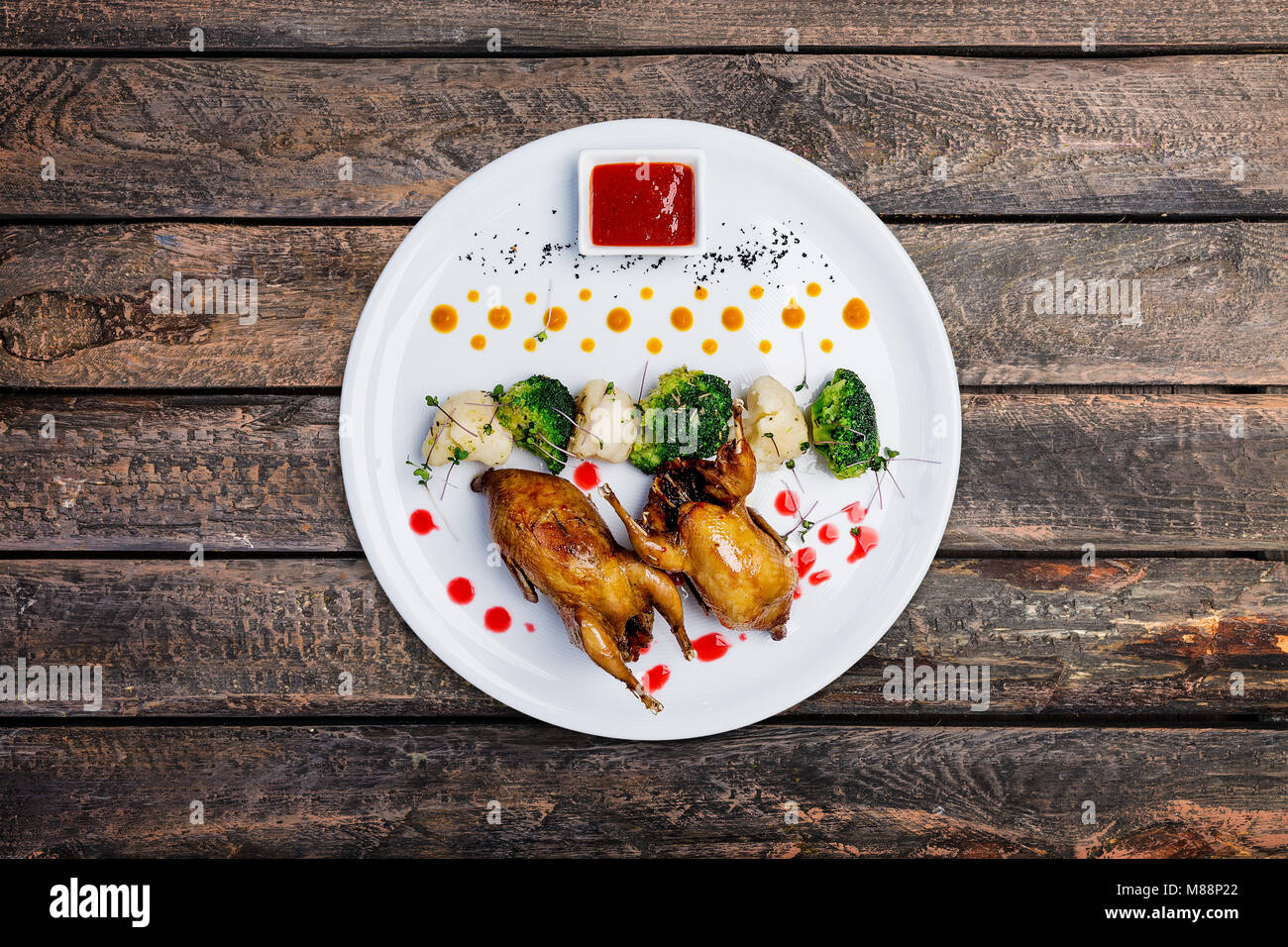 Quails meat on the grill Stock Photo Alamy