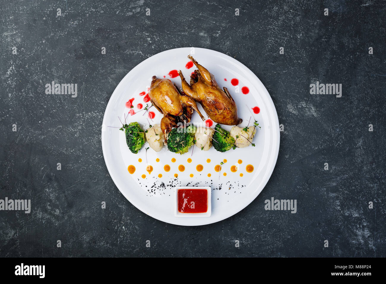 Quails meat on the grill Stock Photo Alamy