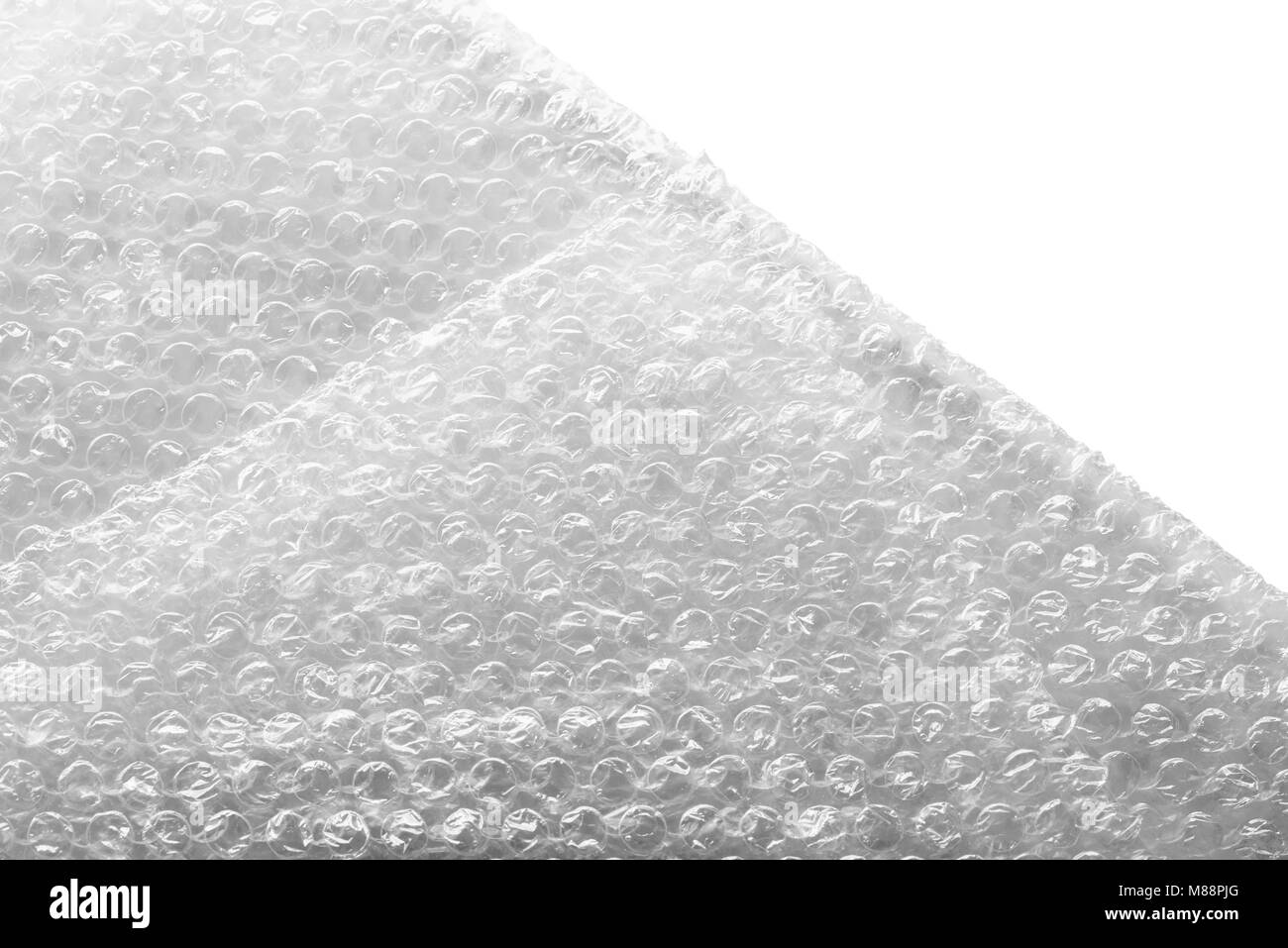 Bubble wrap material for a safety packing, isolated on white background