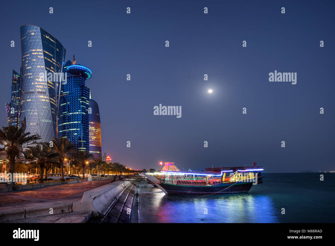 West Bay on the Corniche in Doha Qatar Stock Photo