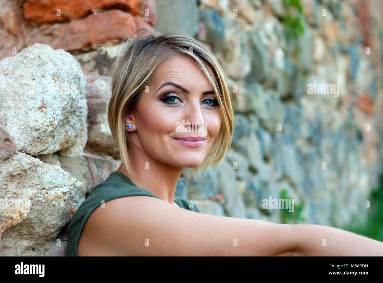 Beautiful woman portrait sad hi-res stock photography and images - Alamy
