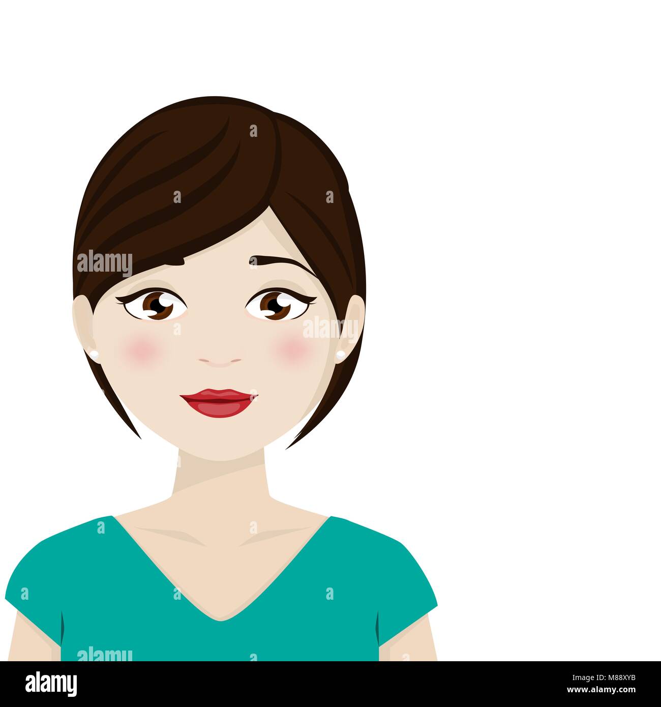 Dark brown eyes young woman Stock Vector Images - Alamy