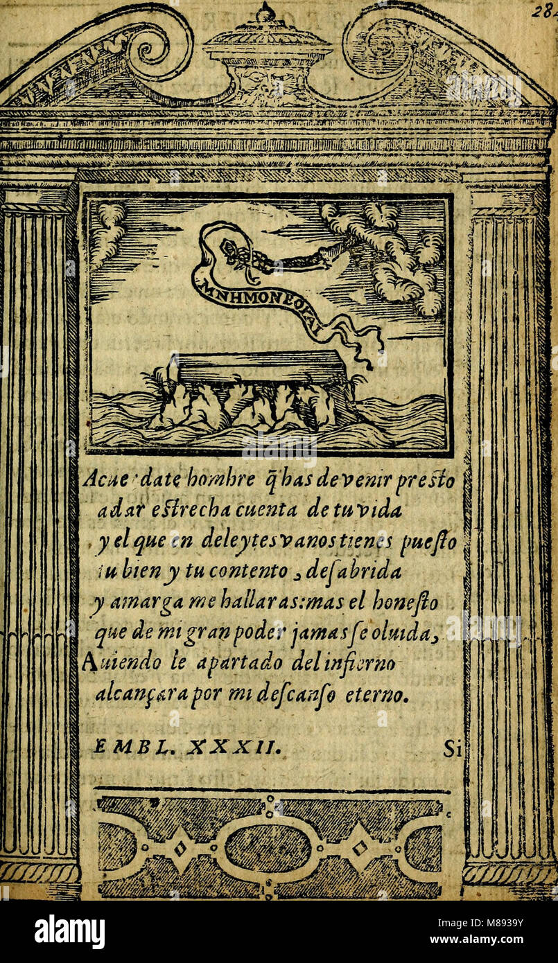 Emblemas morales de Don Iuan de Horozco y Couarruuias Arcediano de Cuellar en la Santa Yglesia de Segouia. (1591) (14744976261) Stock Photo