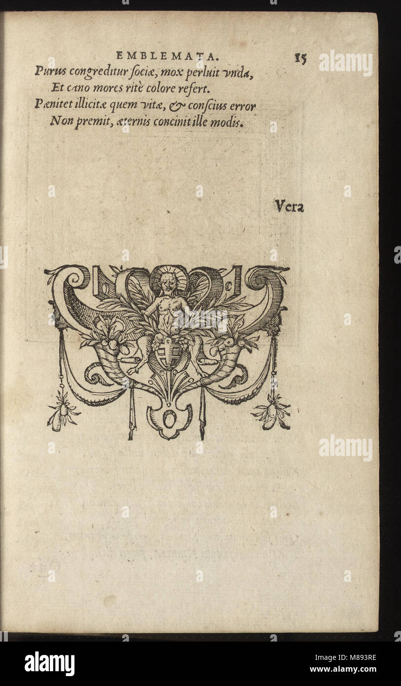 Emblemata cvm aliqvot nvmmis antiqvi operis (1564) (14562484297) Stock Photo