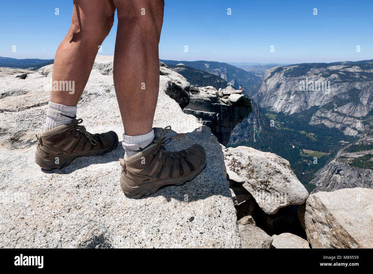 CA02885-00...CALIFORNIA - Summit of  Half  Dome with view over Yosemite Valley, Yosemite National Park. Stock Photo