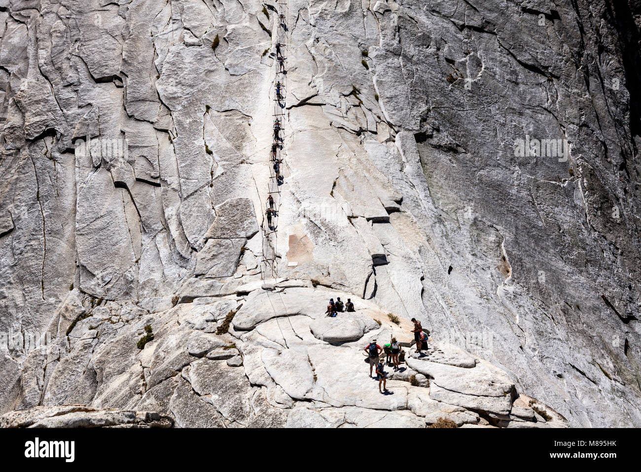 CA02892-00...CALIFORNIA - The cable route up Half Dome in Yosemite National Park. Stock Photo