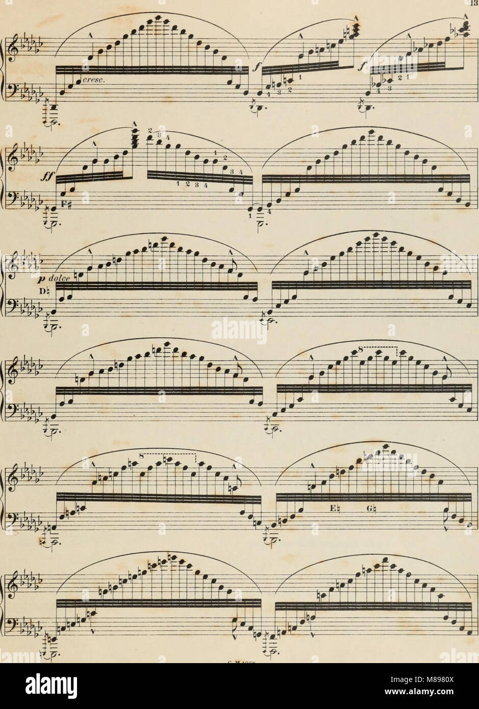Etuden und Melodien-Album fur Harfe, op. 8 - Sammlung auserwahlter Stucke, Etuden u.s.w. in progressiver Reihenfolge, Originale sowie Bearbeitungen, zum Gebrauch beim Unterrichte (1900) (14598444847) Stock Photo