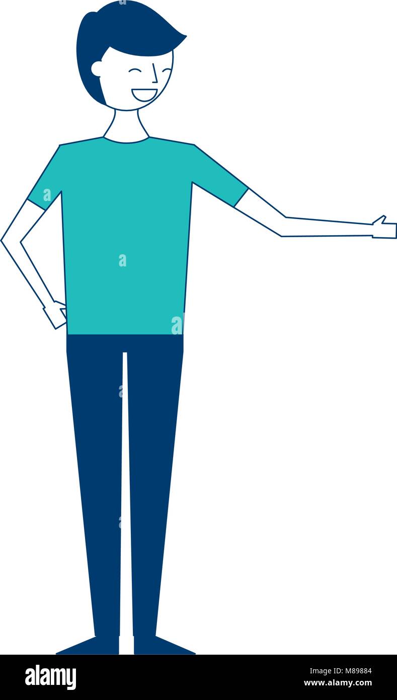 young people male man in casual clothes vector illustration green and ...