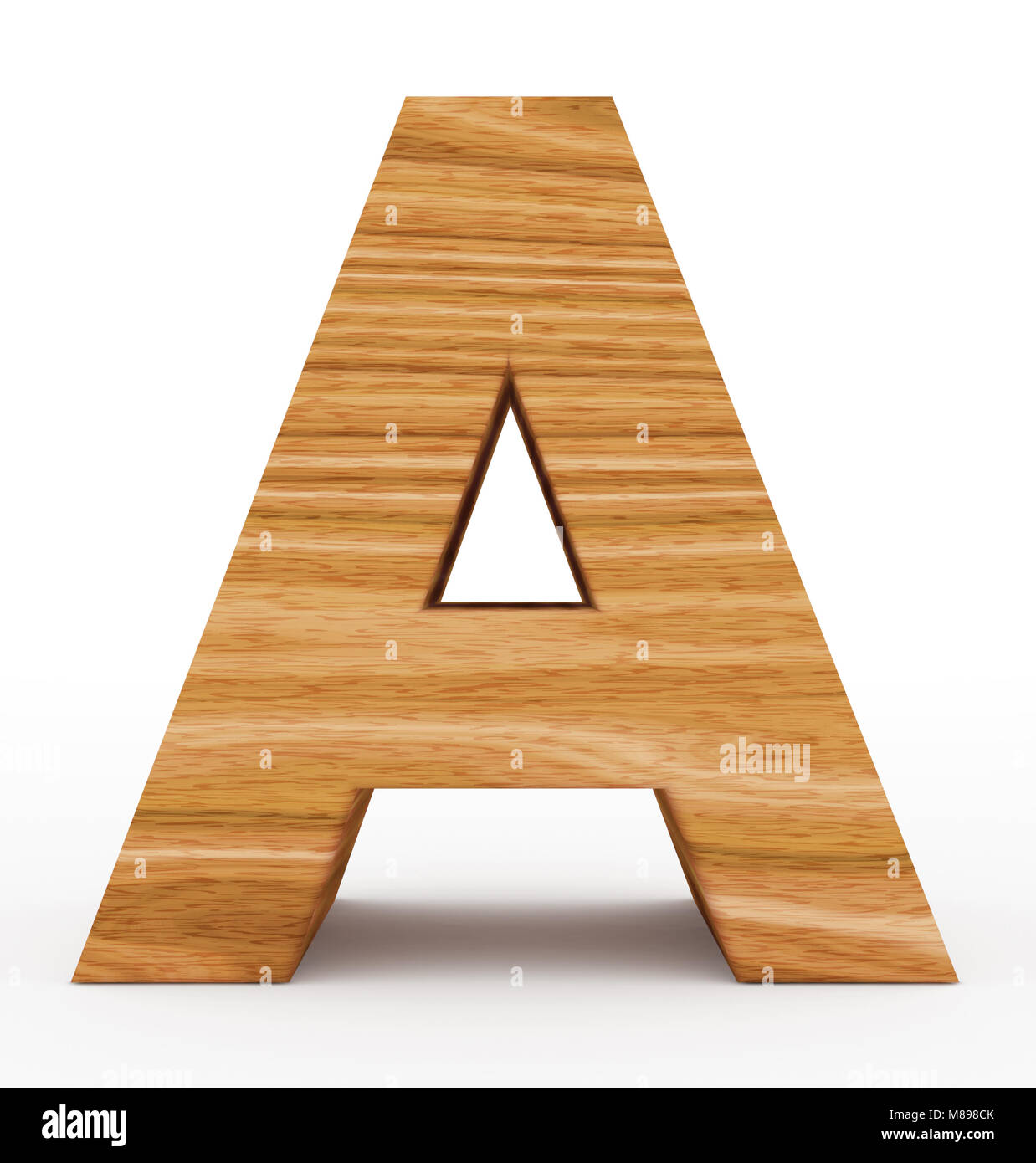 letter A 3d wooden isolated on white - 3d rendering Stock Photo - Alamy