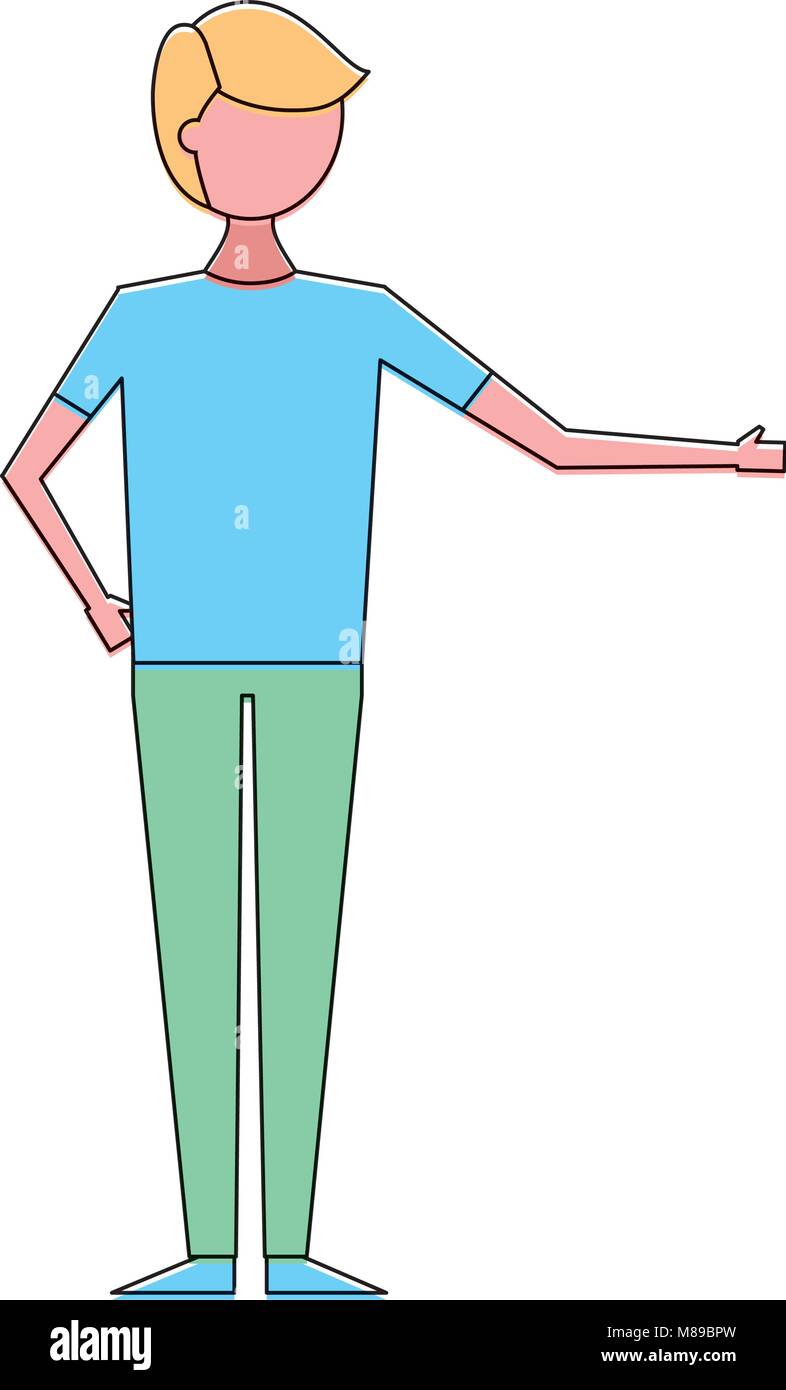 young people male man in casual clothes vector illustration Stock ...