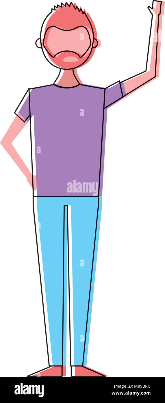 young people male man in casual clothes vector illustration Stock ...