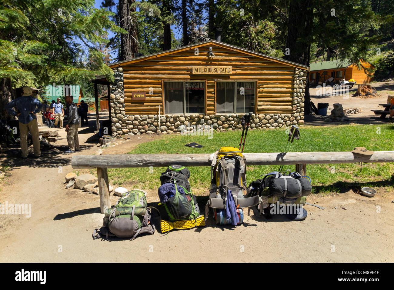 CA03357-00...CALIFORINA - Reds Meadows in Devils Post Pile National Monument is a gathering spot and food drop for John Muir Trail / Pacific Crest Tra Stock Photo